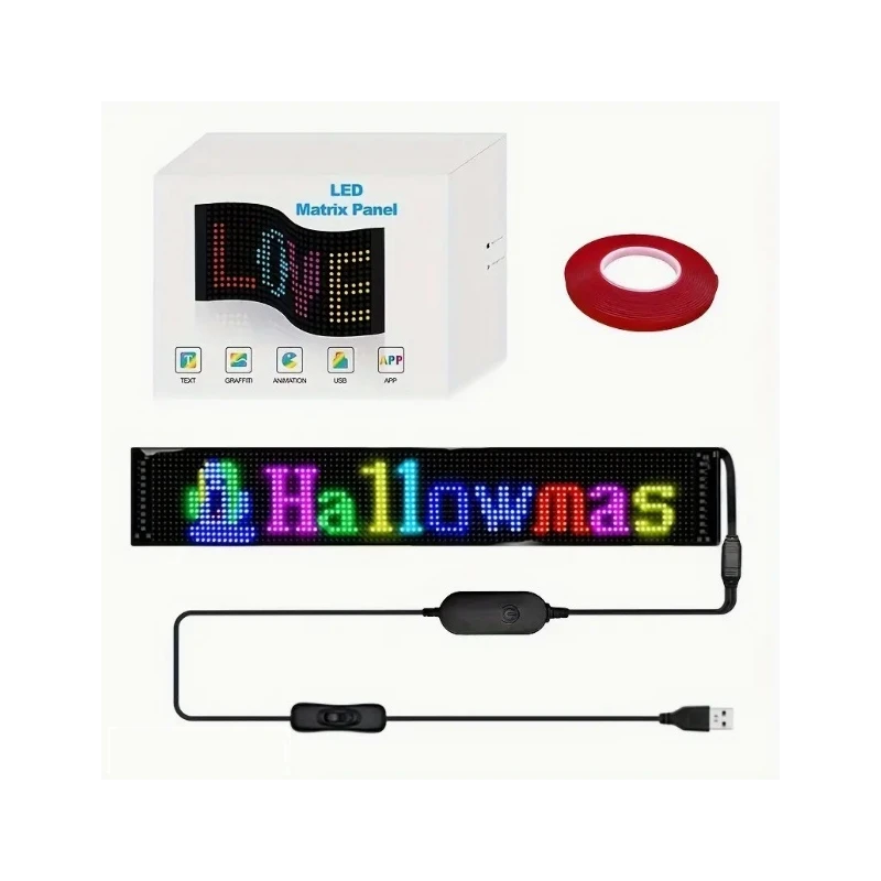 Clear Advertising Flexible USB LED Sign with Programmable Text Patterns and Animations etc