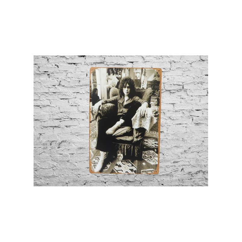 WANDBORD MARC BOLAN T. Rex. - Vintage Retro - Mancave - Wand Decoratie - Reclame Bord - Metalen bord