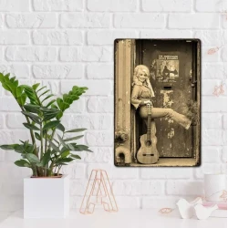 Wandbord DOLLY PARTON - Vintage Retro - Mancave - Wand Decoratie - Reclame Bord - Metalen bord