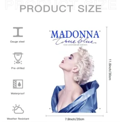 Wandschild MADONNA  'True Blue' - Vintage Retro - Mancave - Wanddekoration - Werbeschild - Metallschild