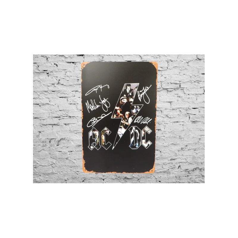 copy of Wall sign ACDC 'Signed' Vintage Retro - Mancave - Wall Decoration - Advertising Sign - Metal sign
