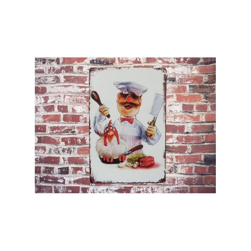 Enseigne murale en métal SWEDISH CHEF- "Muppets" - Mancave - Décoration murale -