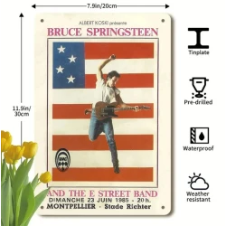 Wandbord Bruce Springsteen "The Boss"  - Vintage Retro - Mancave - Wand Decoratie - Reclame Bord - Metalen bord