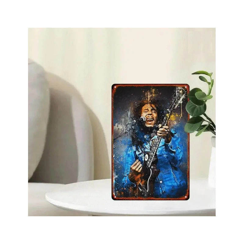 Wandbord  BOB MARLEY 'Painting Art' - Vintage Retro - Mancave - Wand Decoratie - Reclame Bord - Metalen bord