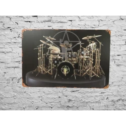 Wandbord Metalen Wandbord "RUSH - Neil Peart drumstel" - Mancave - Wand Decoratie - Metalen bord