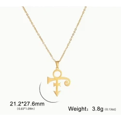 Halskette mit PRINCE-Anhänger (Symbol der Liebe) an Kette (Goldfarbe)