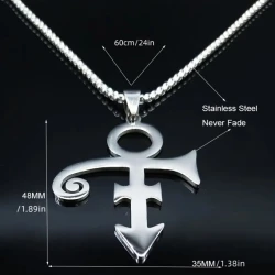 Halskette mit PRINCE-Anhänger (Symbol der Liebe) an Kette (Silber)