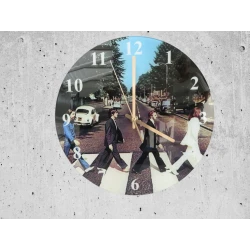 Uhr (digital) mit Glasplattenaufdruck The BEATLES "Abbey Road"