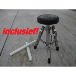 Miniatuur drumstel Tama Rockstar white EXCLUSIEF met veel details