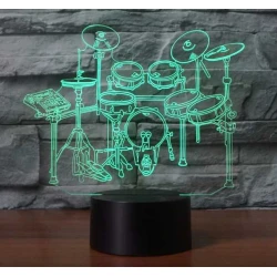 LED 3D lamp Drumstel(7 kleuren instelbaar) one-touch