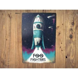 Wandbord  FOO Fighters  'Jonas Beach 14-7-2018' - Vintage Retro - Mancave - Wand Decoratie - Reclame Bord - Metalen bord