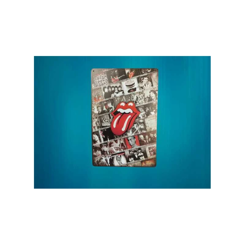 Wandbord ROLLING STONES '60 rolling years' Vintage Retro - Mancave - Wand Decoratie - Reclame Bord - Metalen bord