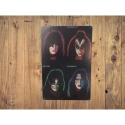 Wandbord  KISS 'Solo Albums 1978'  Vintage Retro - Mancave - Wand Decoratie - Reclame Bord - Metalen bord