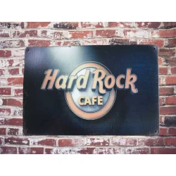 Wandbord  HARD ROCK CAFE  Vintage Retro - Mancave - Wand Decoratie - Reclame Bord - Metalen bord