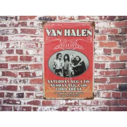 Wandbord VAN HALEN  'Cobo Arena 1992' Vintage Retro - Mancave - Wand Decoratie - Reclame Bord - Metalen bord