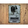 Wandbord  JOHN LENNON 'IMAGINE' - Vintage Retro - Mancave - Wand Decoratie - Reclame Bord - Metalen bord