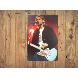 Wandbord Kurt Cobain - NIRVANA -  - Vintage Retro - Mancave - Wand Decoratie - Reclame Bord - Metalen bord