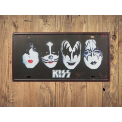 WANDBORD KISS 'I WAS MADE FOR LOVIN' YOU'- 1978 VINTAGE RETRO - MANCAVE - WAND DECORATIE - RECLAME BORD - METALEN BORD