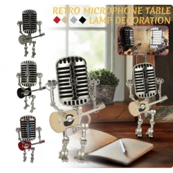 Microphone Robot Lamp Vintage Metal Decoration Lighting