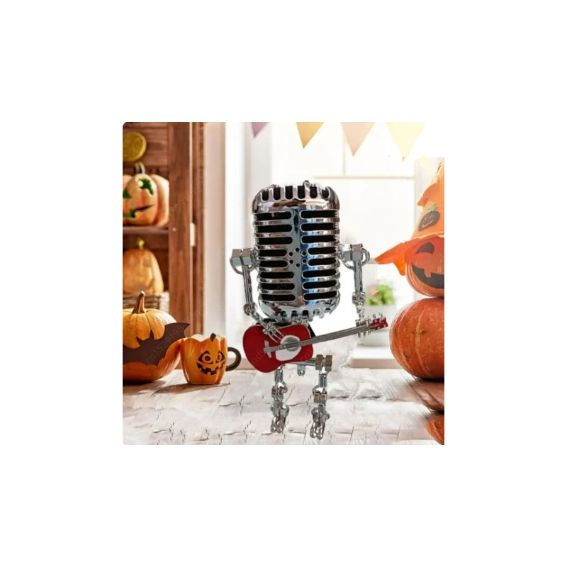 Microphone Robot Lamp Vintage Metal Decoration Lighting