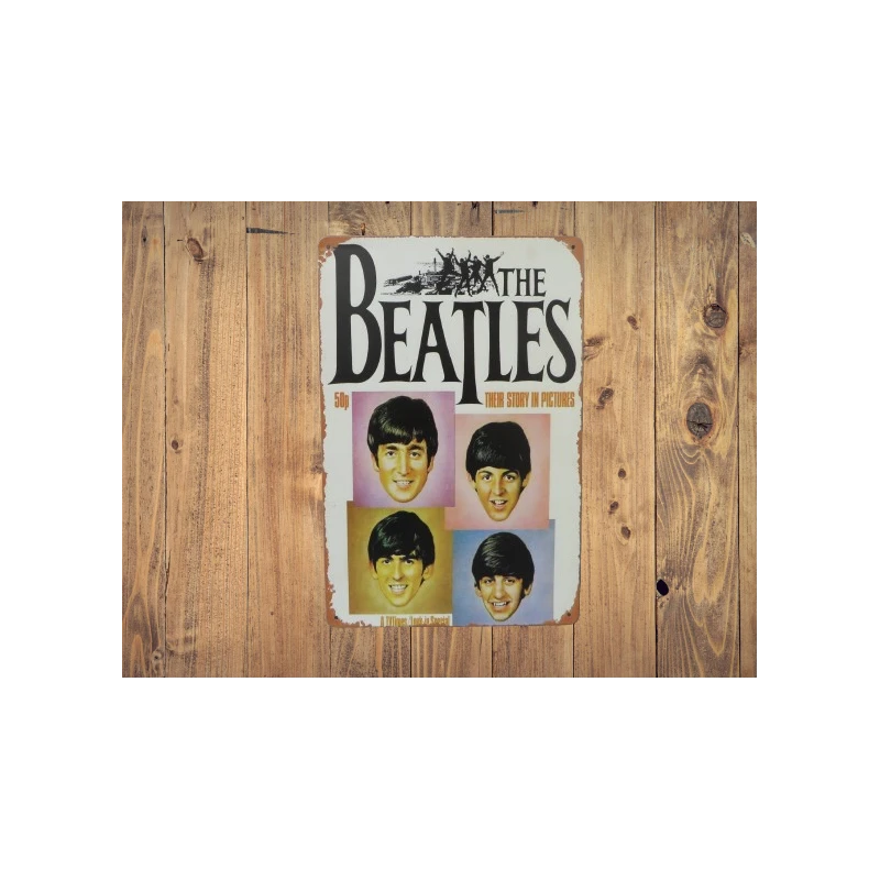 Wandschild THE BEATLES – Vintage Retro – Mancave – Wanddekoration – Werbeschild – Metallschild