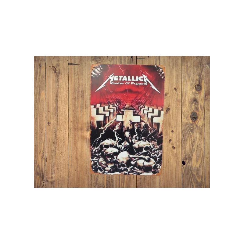 Wandbord  METALLICA 'Master of Puppets'' - Vintage Retro - Mancave - Wand Decoratie - Reclame Bord - Metalen bord