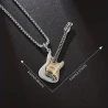 Necklace with guitar (Fender Stratocaster) pendant silver-colored