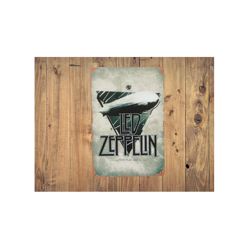 Wandbord LED ZEPPELIN Vintage Retro - Mancave - Wand Decoratie - Reclame Bord - Metalen bord