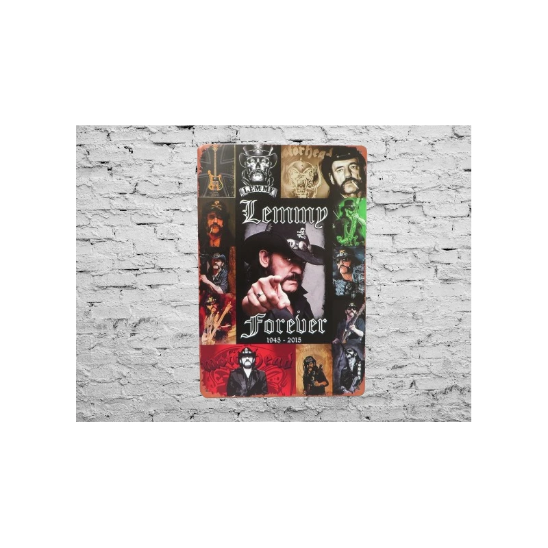 Wandschild Lemmy Kilmister (Motörhead) 'forever'- Vintage Retro - Mancave - Wanddekoration - Werbeschild - Metallschild