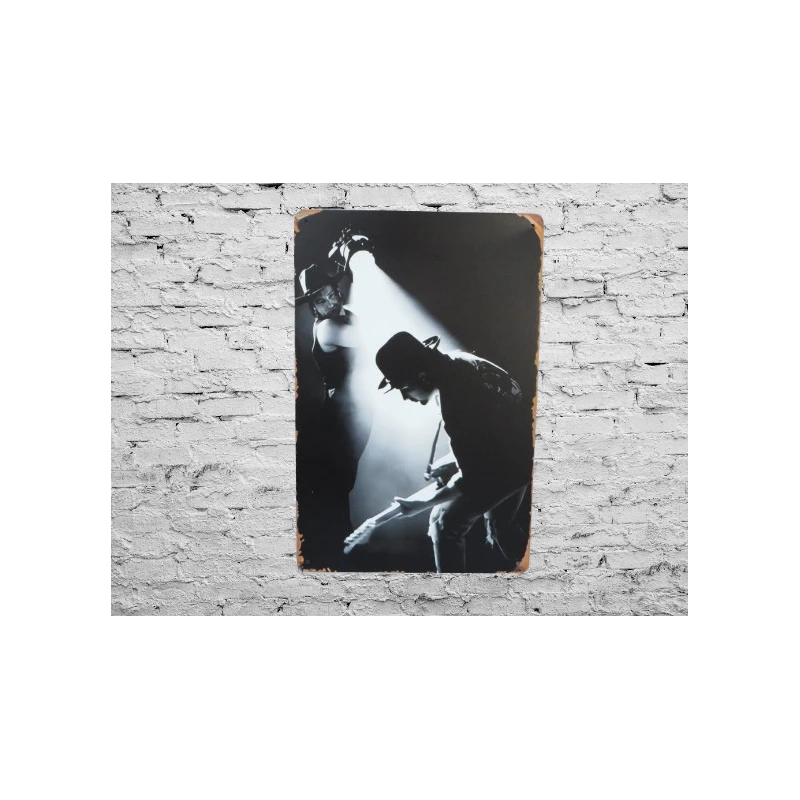 Wandbord U2 'Bono and the Edge' - Vintage Retro - Mancave - Wand Decoratie - Reclame Bord - Metalen bord