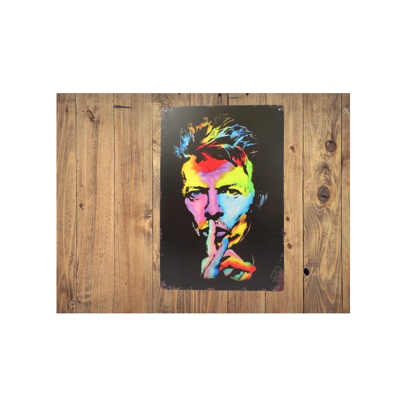 Enseigne murale DAVID BOWIE (art) - Vintage Retro - Mancave - Décoration murale - Enseigne publicitaire -