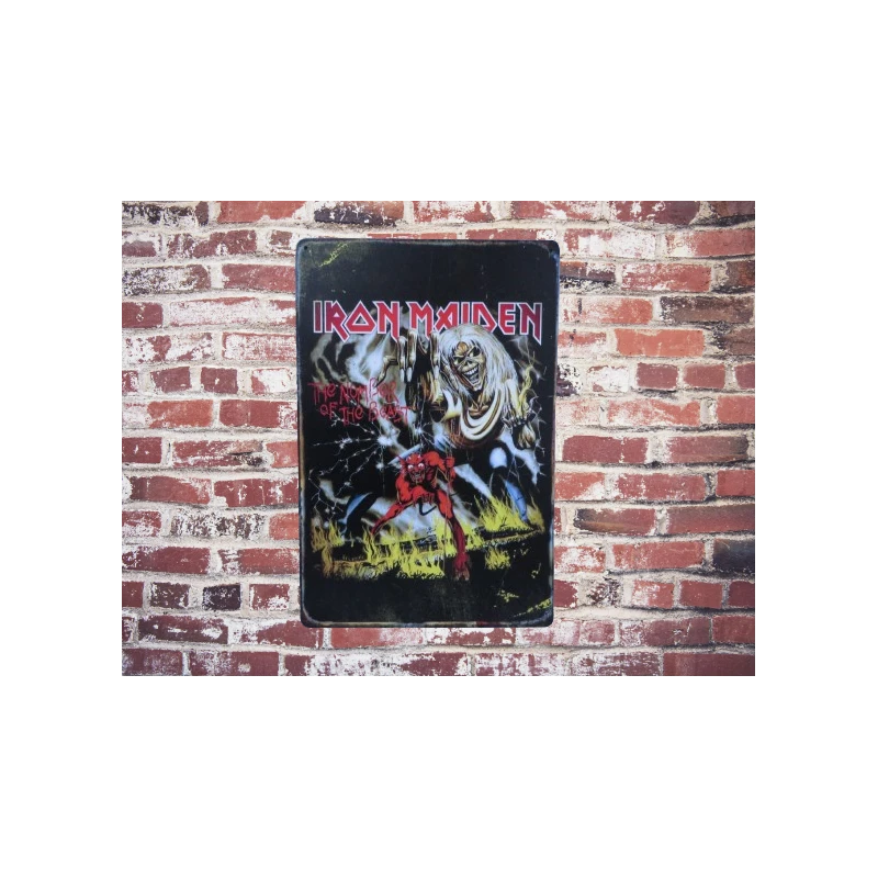 Enseigne murale IRON MAIDEN - Vintage Retro - Mancave - Décoration murale - Enseigne publicitaire -