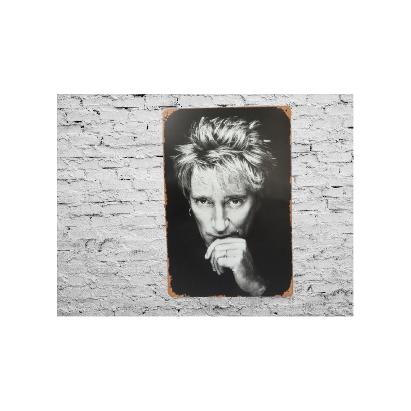 Enseigne murale Rod Stewart - Vintage Retro - Mancave - Décoration murale - Enseigne publicitaire -