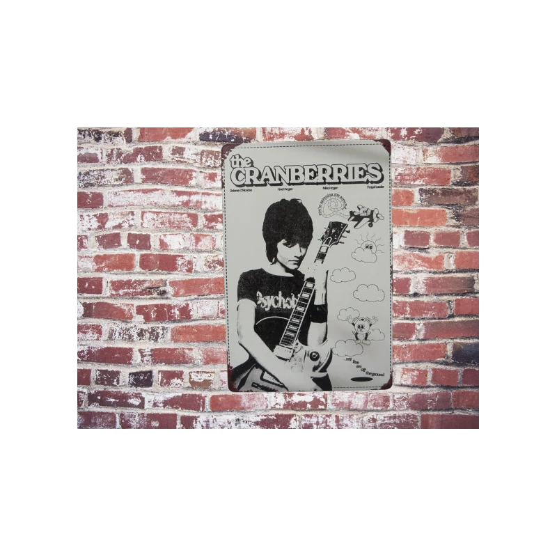 Panneau mural en métal Metal wall sign, The Cranberries - mancave - metal plate